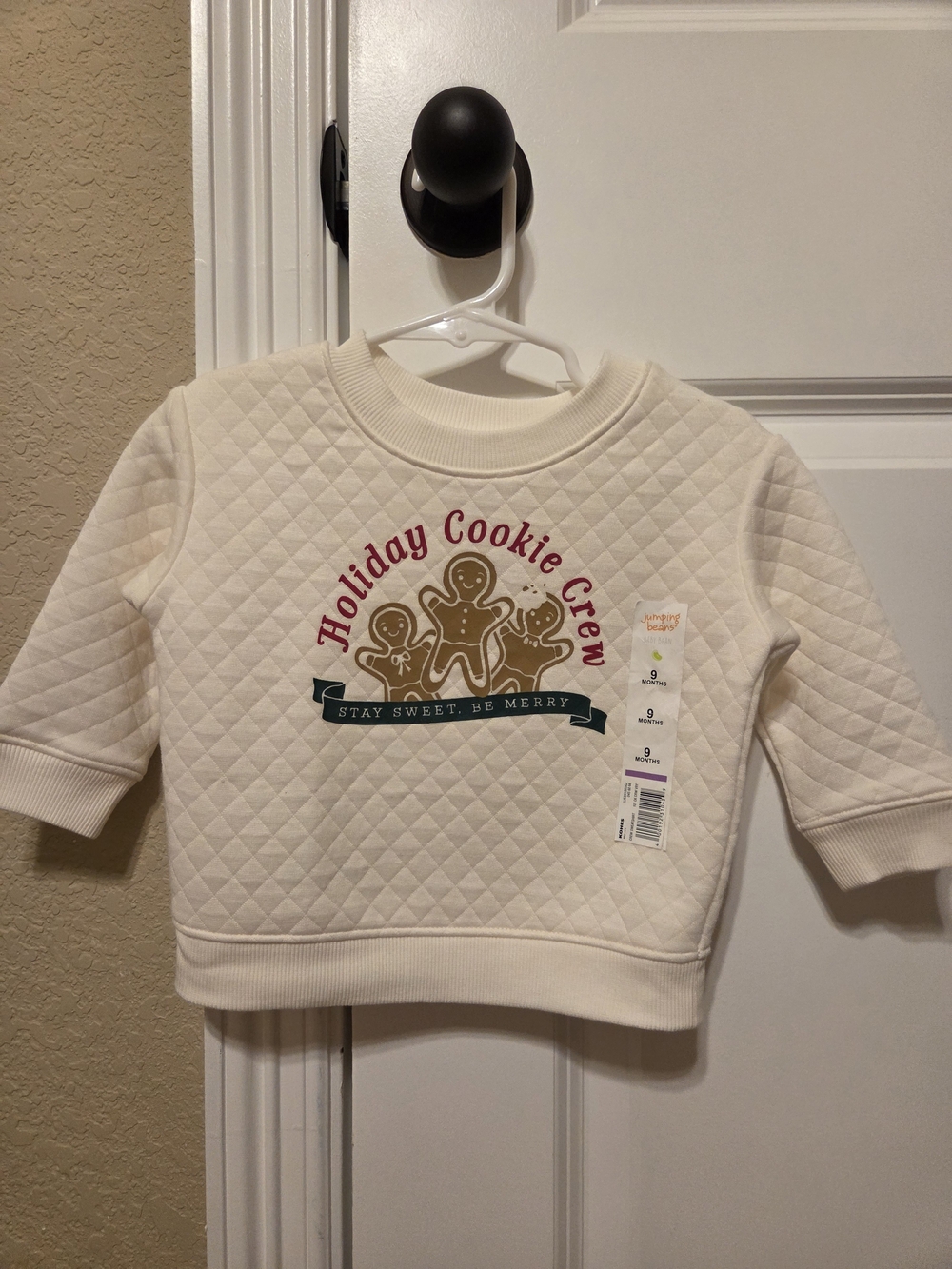 Jumping Beans Baby Holiday Cookie Crew Sweatshirt NWT 9M